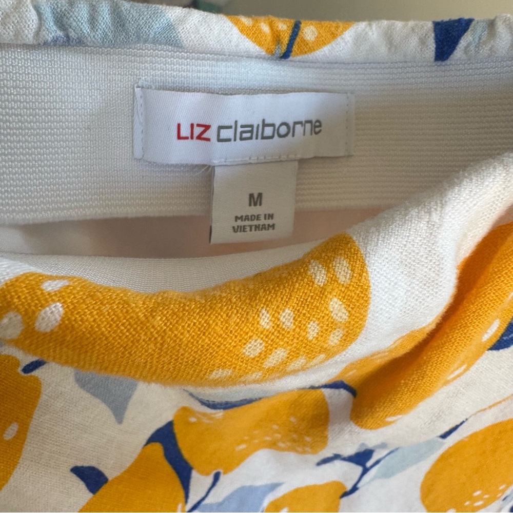 Liz Claiborne- Lemon Print Midi Skirt - M - Fast Ship - Picture 4 of 4